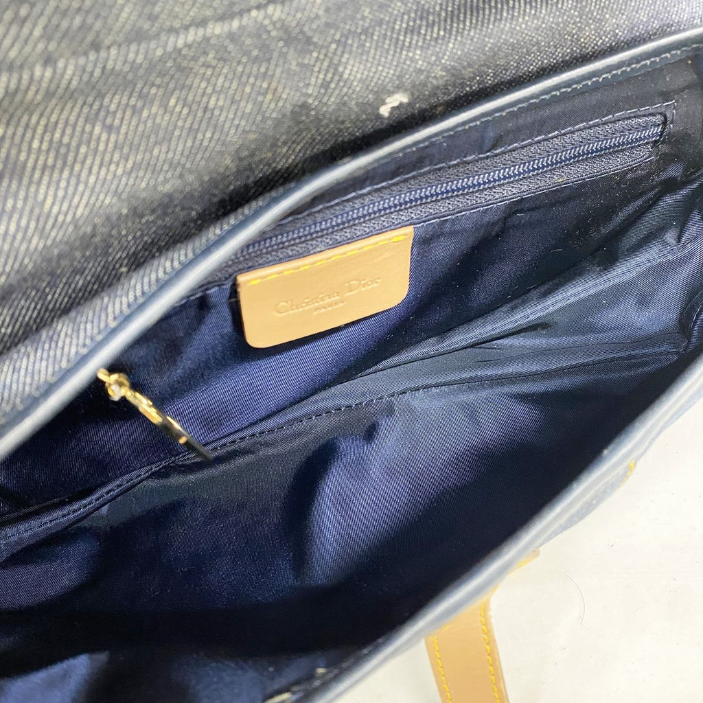 Dior Handbag Saddle Denim Blue Brown Gold — view 4