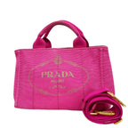 Prada Tote Bag Canapa Canvas Pink Gold 2-Way