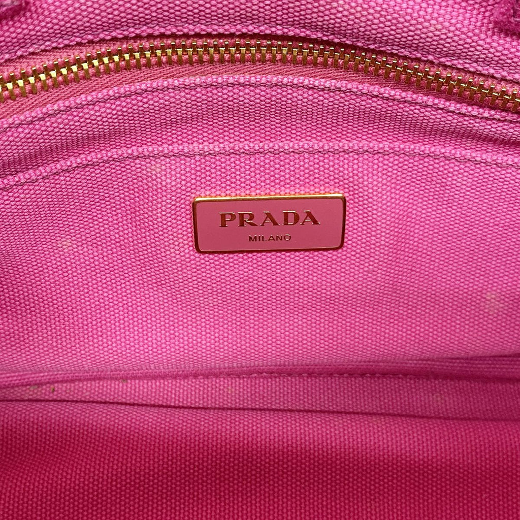Prada Tote Bag Canapa Canvas Pink Gold 2-Way — view 5