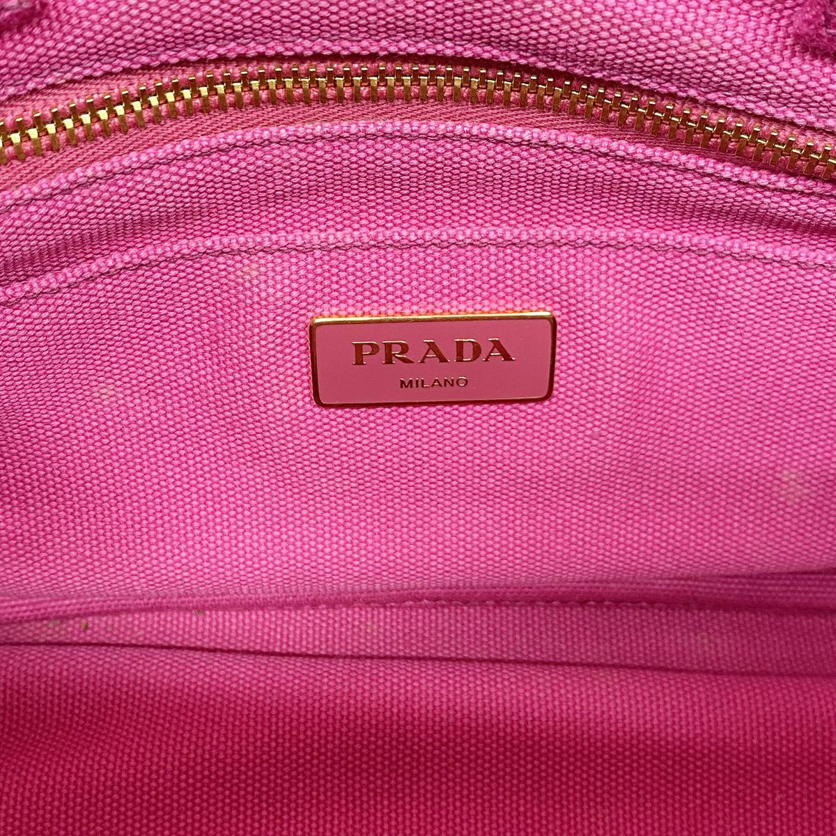 Prada Tote Bag Canapa Canvas Pink Gold 2-Way — view 5