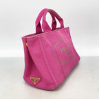 Prada Tote Bag Canapa Canvas Pink Gold 2-Way — view 2