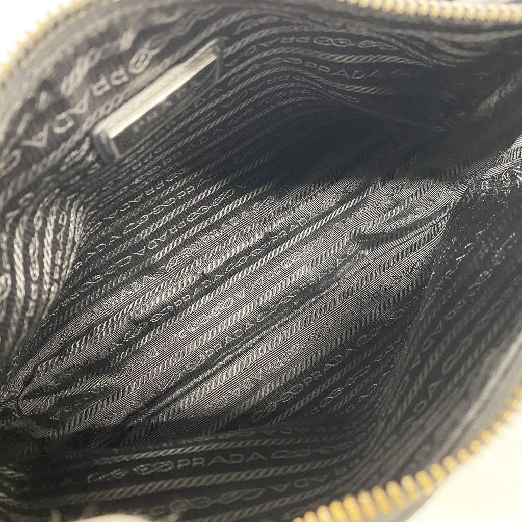 Prada Shoulder Bag Tessuto Nylon Black Silver — view 4