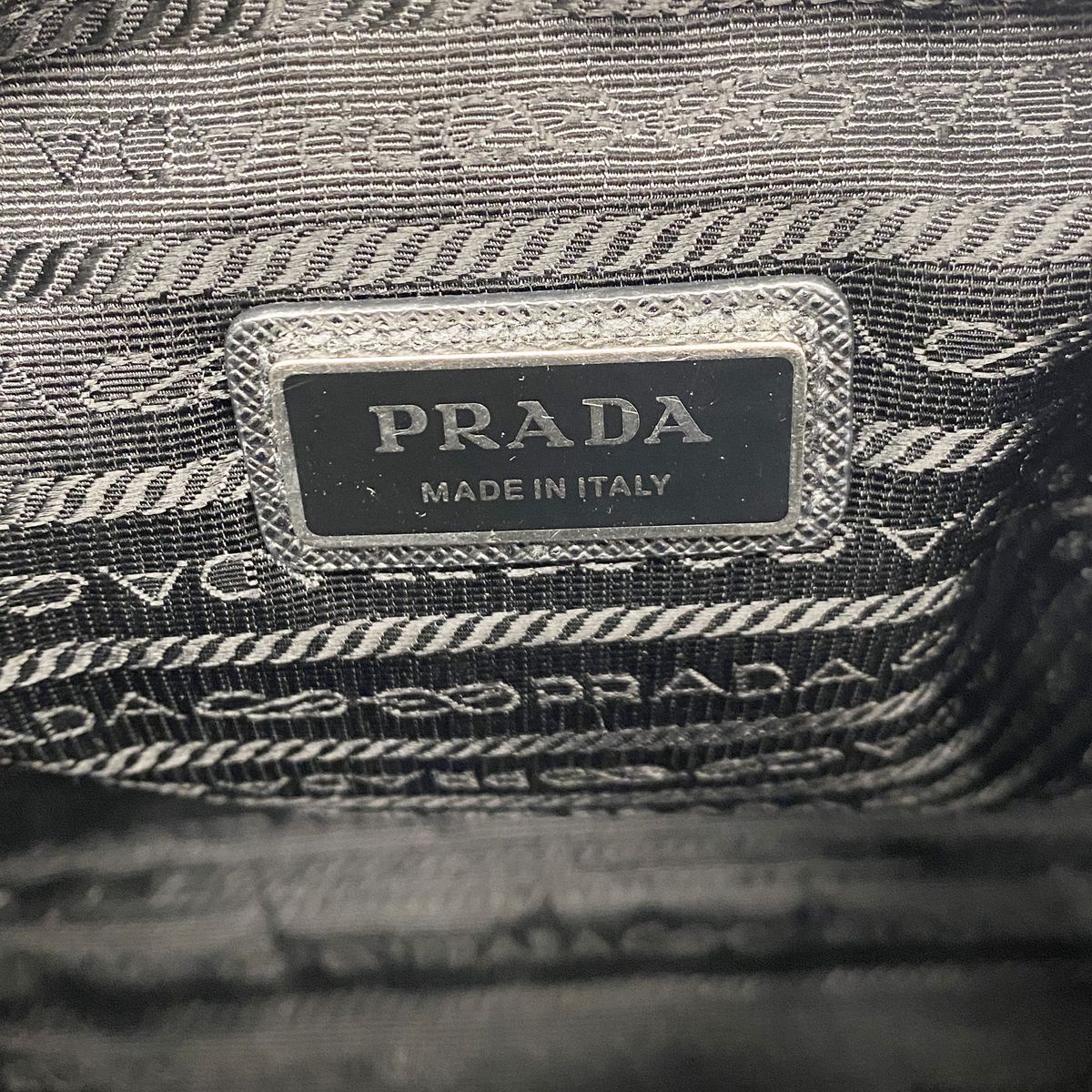Prada Shoulder Bag Tessuto Nylon Black Silver — view 5