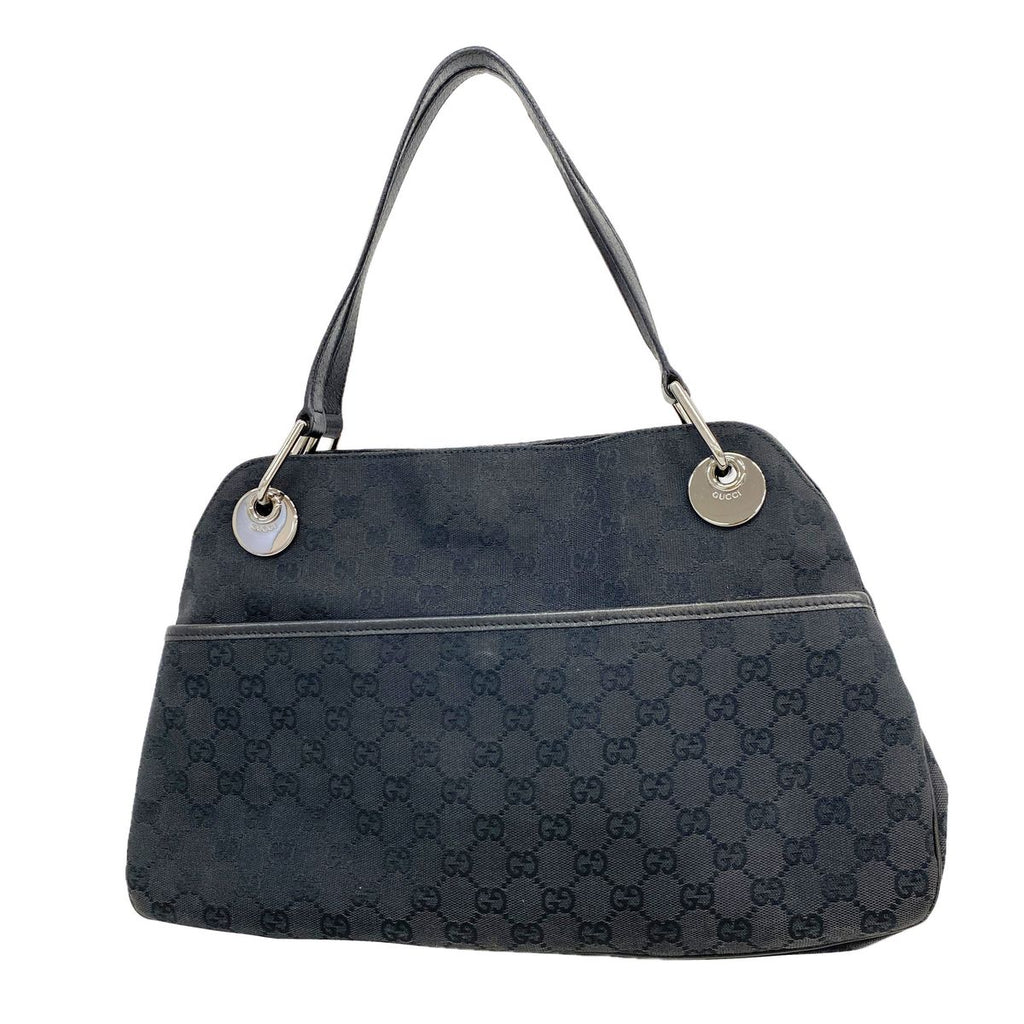 Gucci Handbag GG Canvas Black Silver