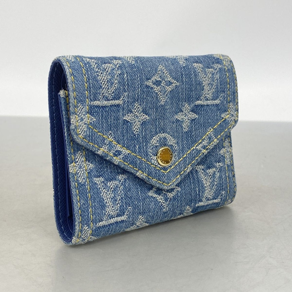 Louis Vuitton Trifold Wallet Monogram Denim Portefeuille Victorine Blue — view 2
