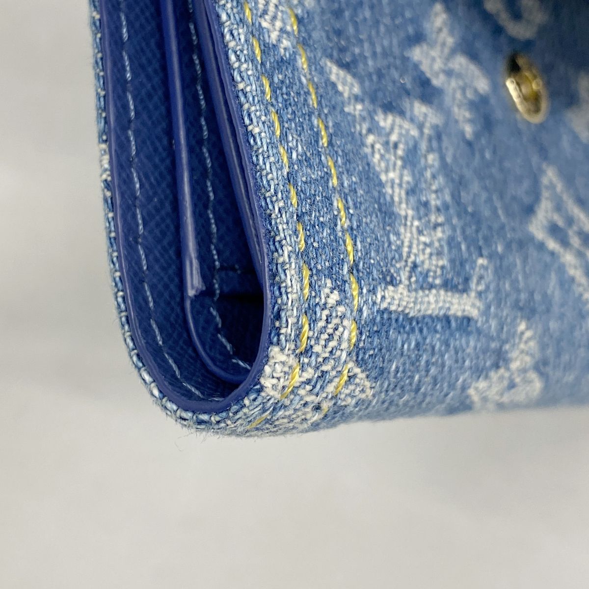 Louis Vuitton Trifold Wallet Monogram Denim Portefeuille Victorine Blue — view 5