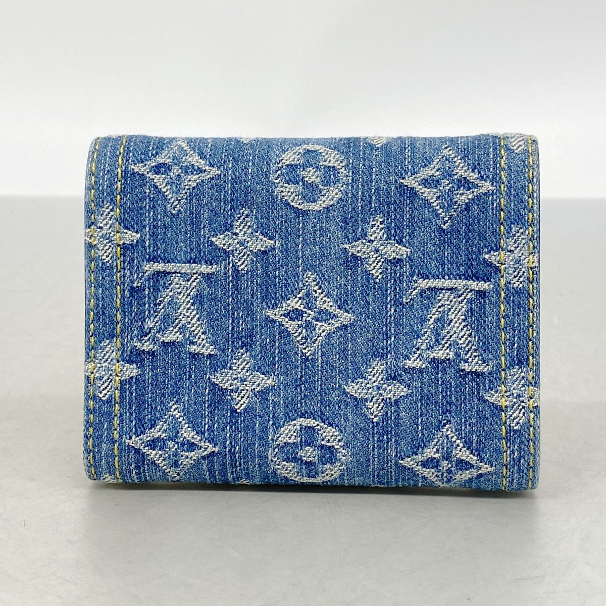 Louis Vuitton Trifold Wallet Monogram Denim Portefeuille Victorine Blue — view 7