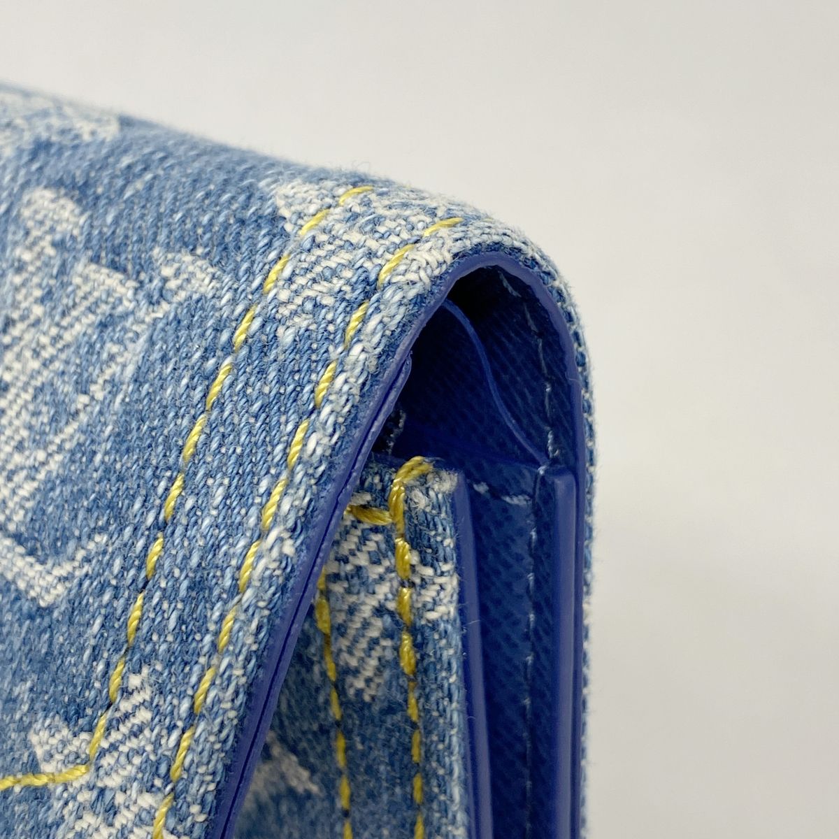Louis Vuitton Trifold Wallet Monogram Denim Portefeuille Victorine Blue — view 6