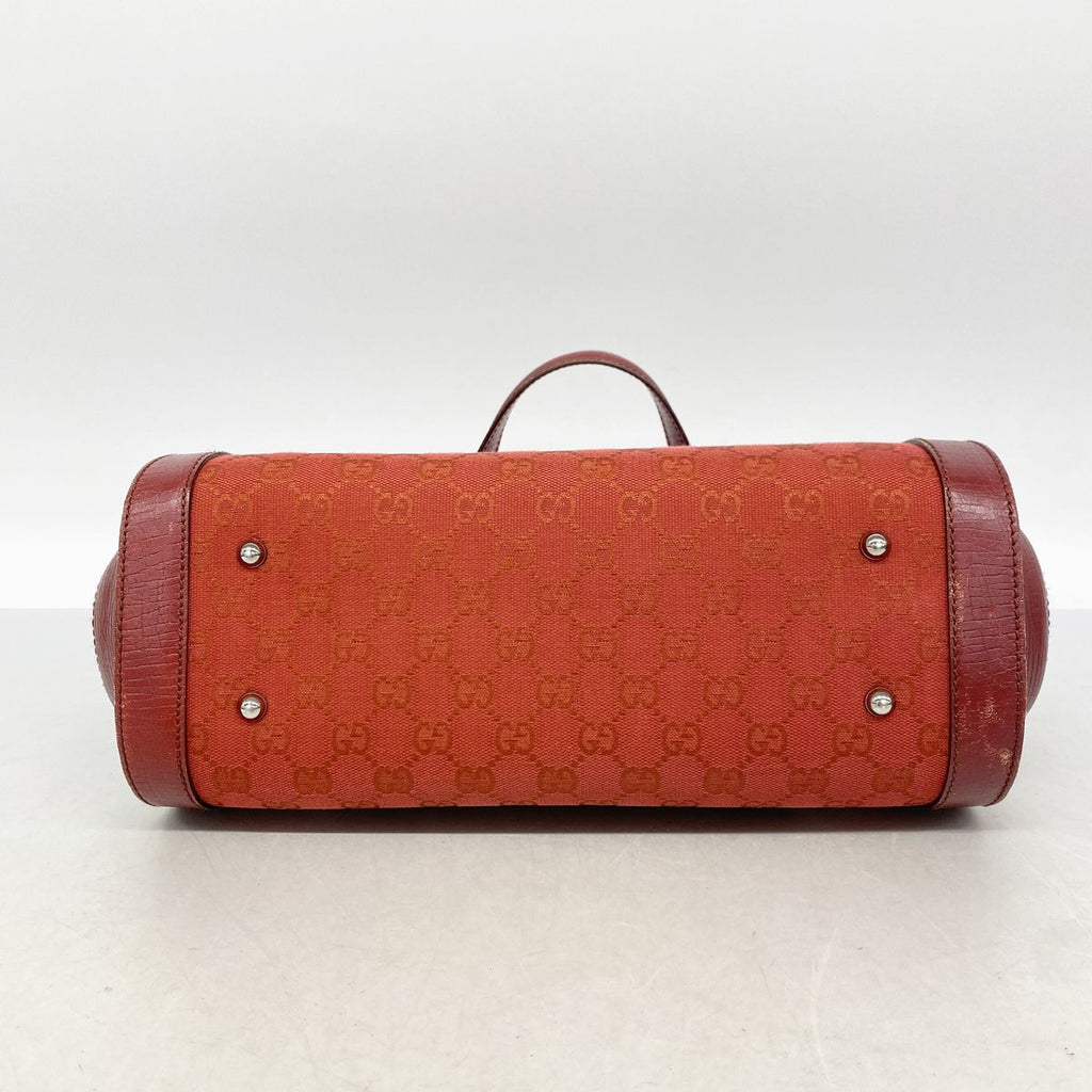 Gucci Handbag GG Canvas Bamboo Red Silver — view 3