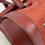Gucci Handbag GG Canvas Bamboo Red Silver — view 7
