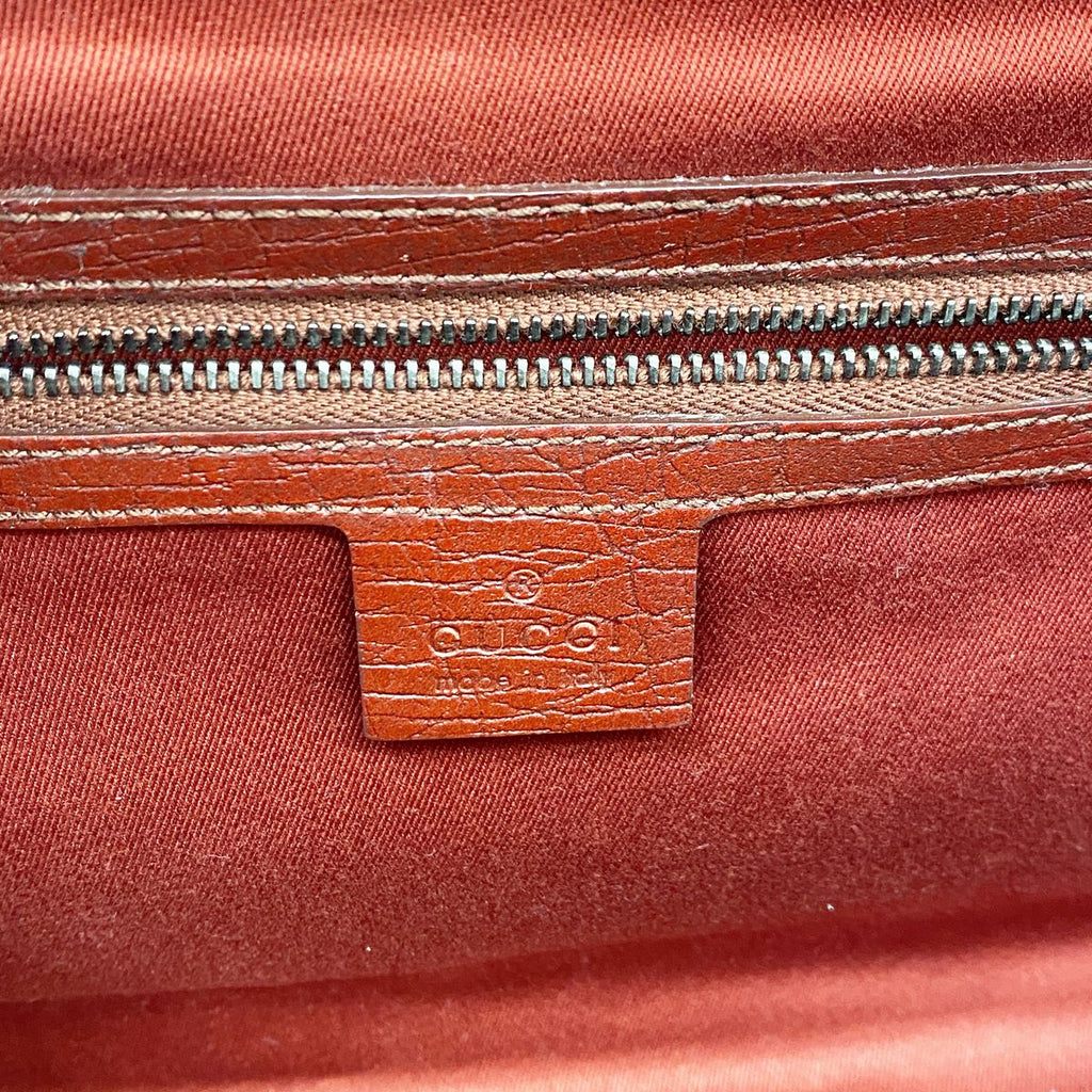 Gucci Handbag GG Canvas Bamboo Red Silver — view 5
