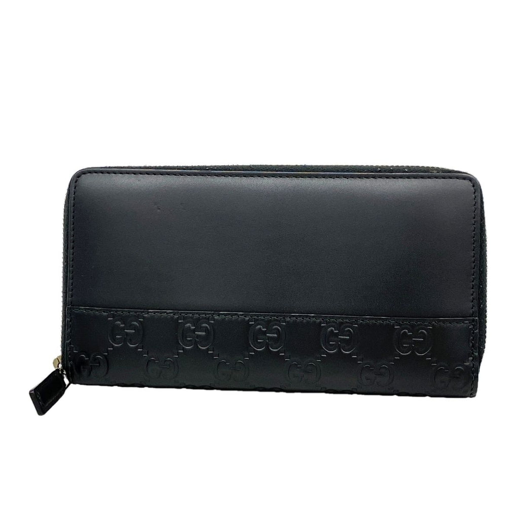 Gucci Wallet Guccissima Leather Black Silver