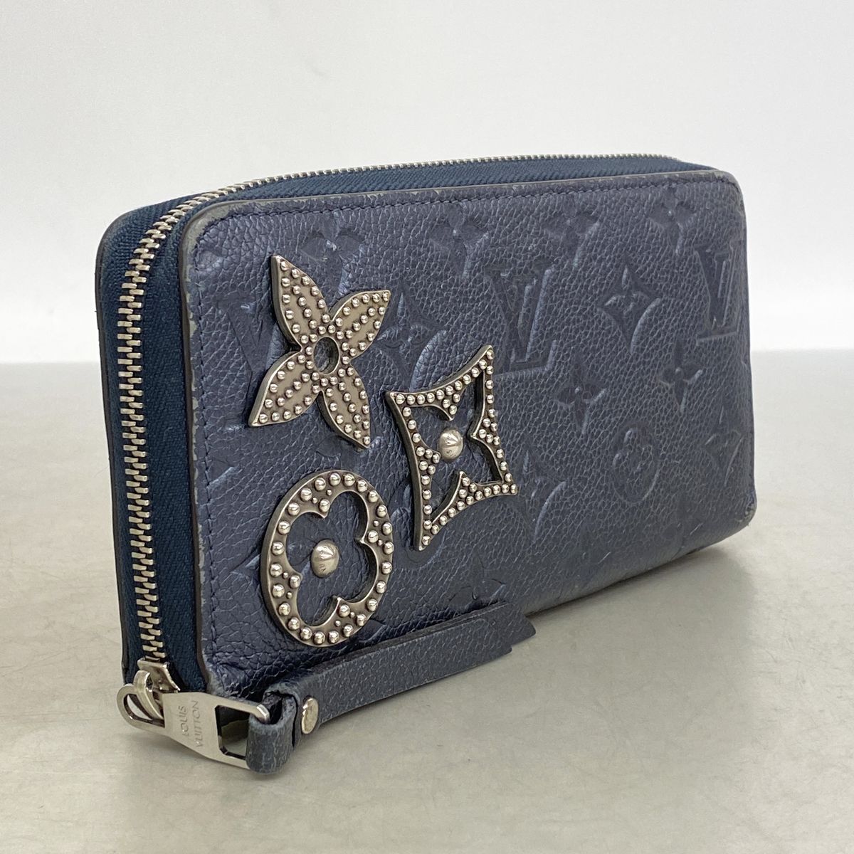 Louis Vuitton Wallet Monogram Empreinte Flower Studs Zippy Marine Metal — view 2