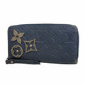 Louis Vuitton Wallet Monogram Empreinte Flower Studs Zippy Marine Metal