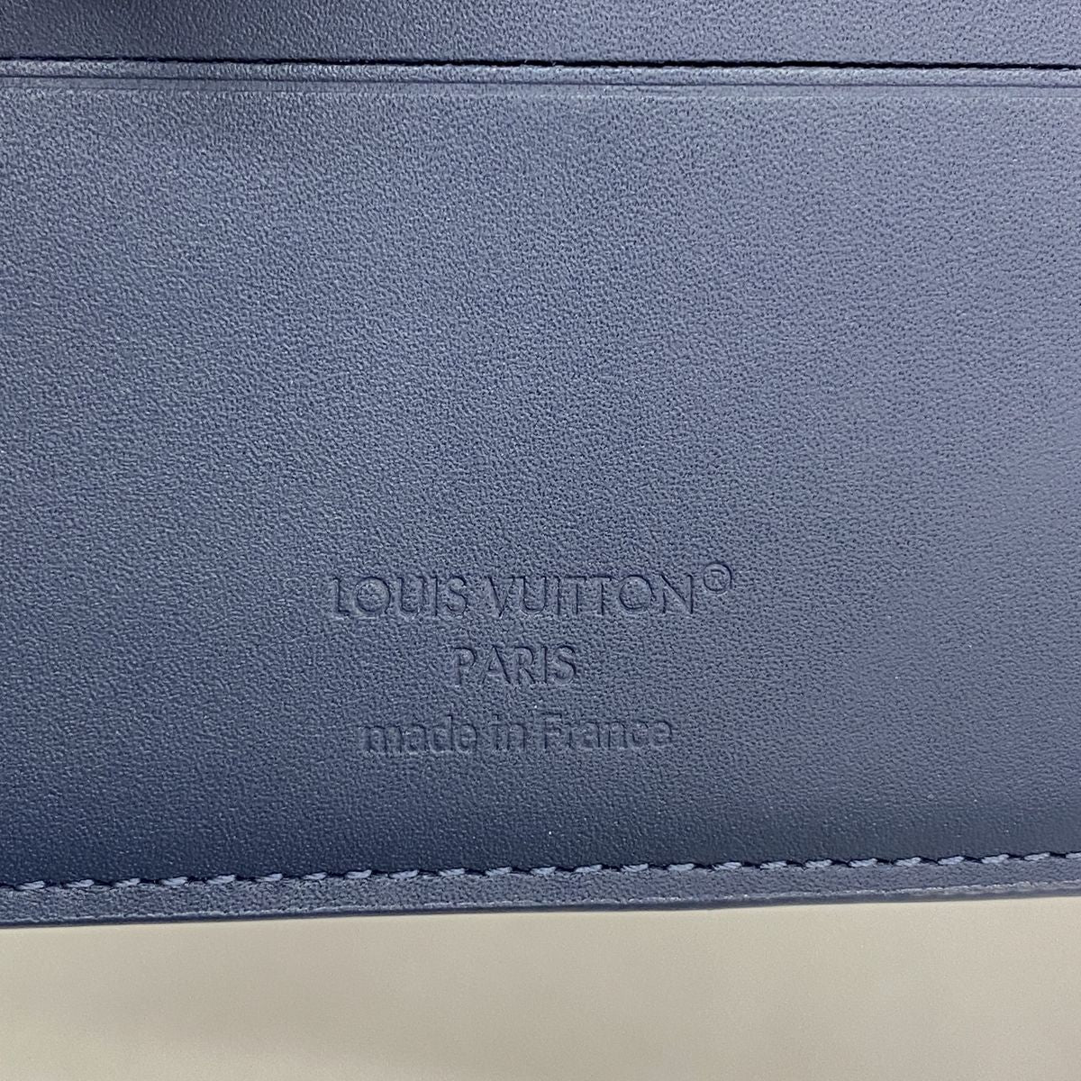 Louis Vuitton Billfold Monogram Shadow Portefeuille Multiple Navy Blue Wallet — view 4