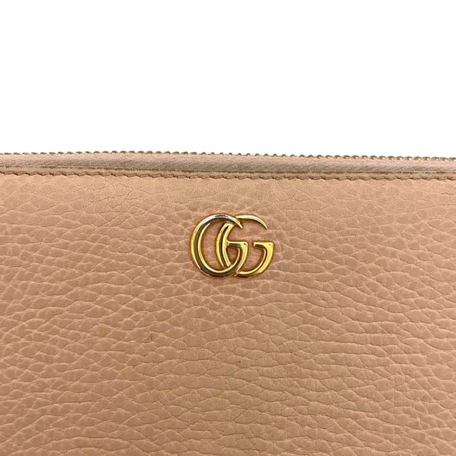 Gucci Wallet Zip Around GG Marmont Leather Beige — view 8