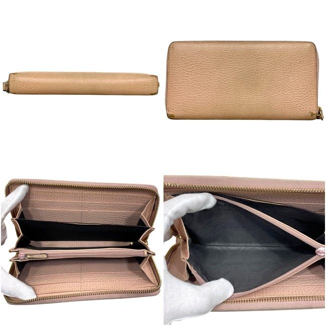 Gucci Wallet Zip Around GG Marmont Leather Beige — view 2