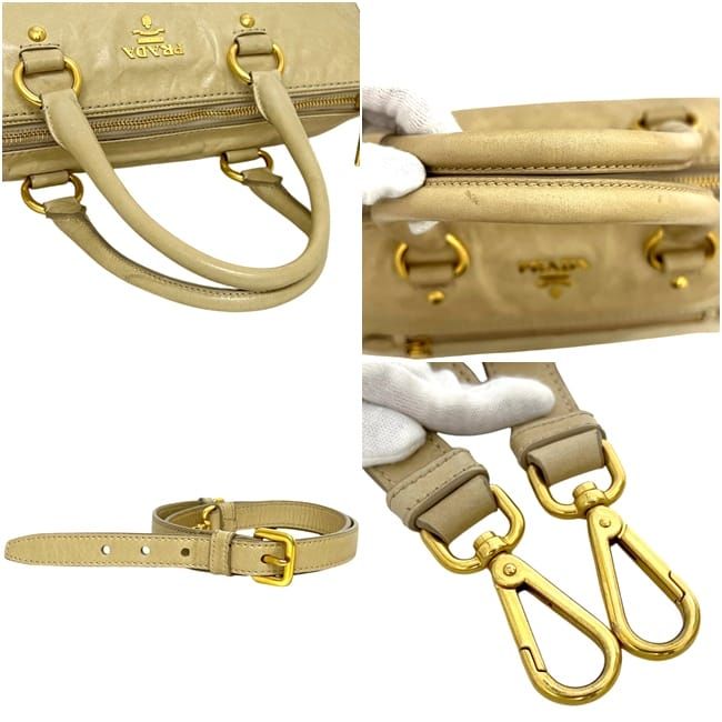 Prada 2-Way Tote Bag 173 Leather Vitello Shine Yellow Beige — view 8