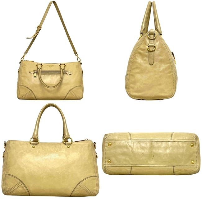 Prada 2-Way Tote Bag 173 Leather Vitello Shine Yellow Beige — view 2