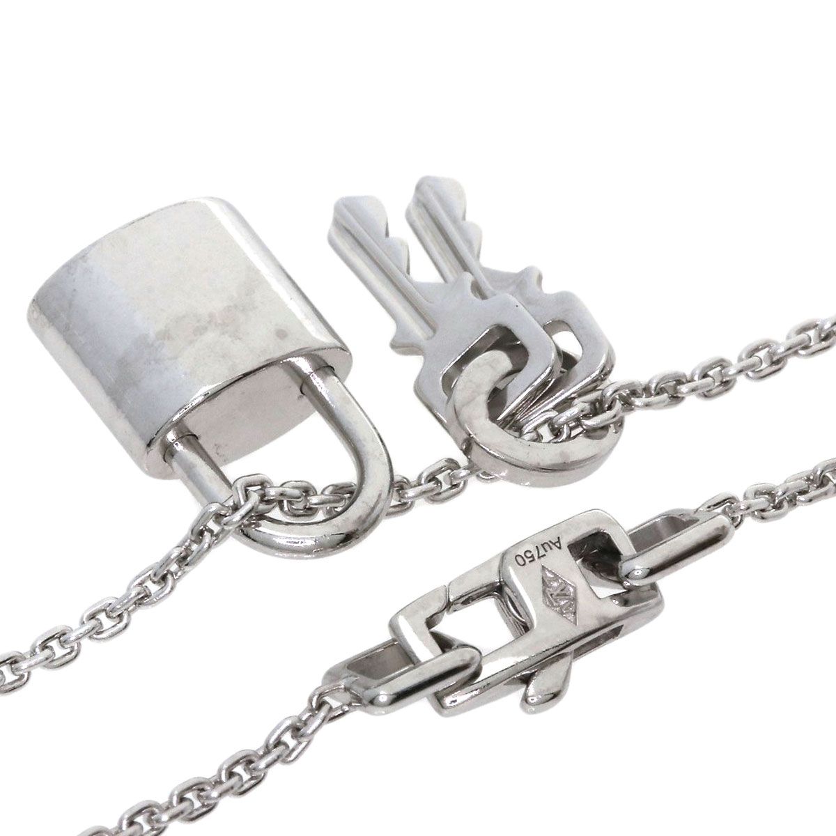 Louis Vuitton Pendentif Lockit Necklace 18k White Gold — view 2