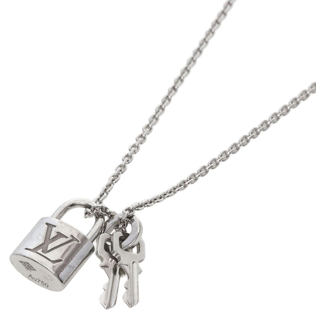 Louis Vuitton Pendentif Lockit Necklace 18k White Gold