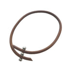 Hermes Roulette Choker Necklace Leather Brown