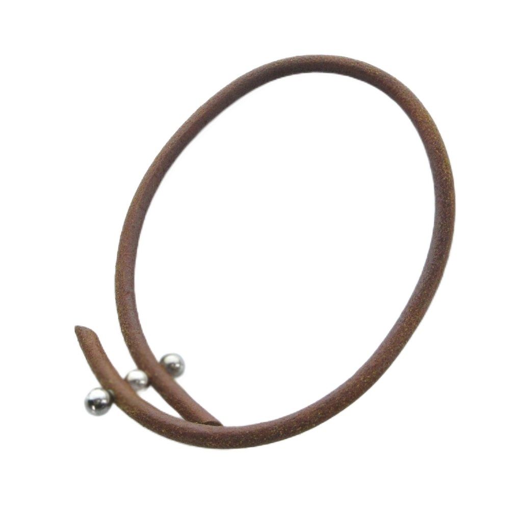 Hermes Roulette Choker Necklace Leather Brown — view 2