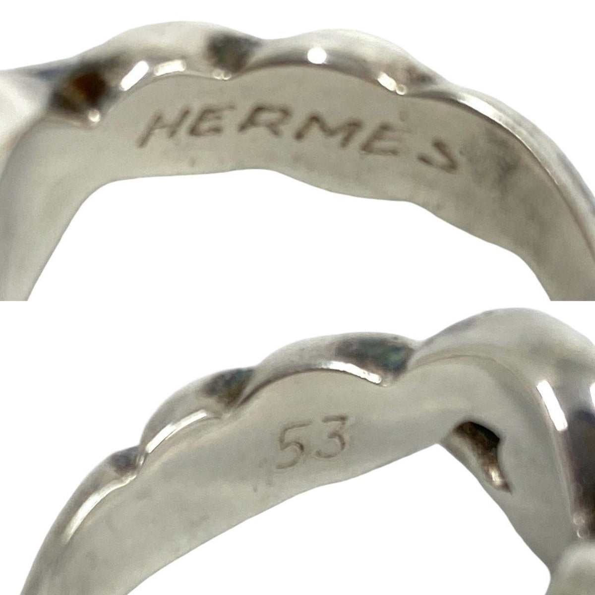 Hermes Vintage Torsade Ring 925 Sterling Silver — view 3