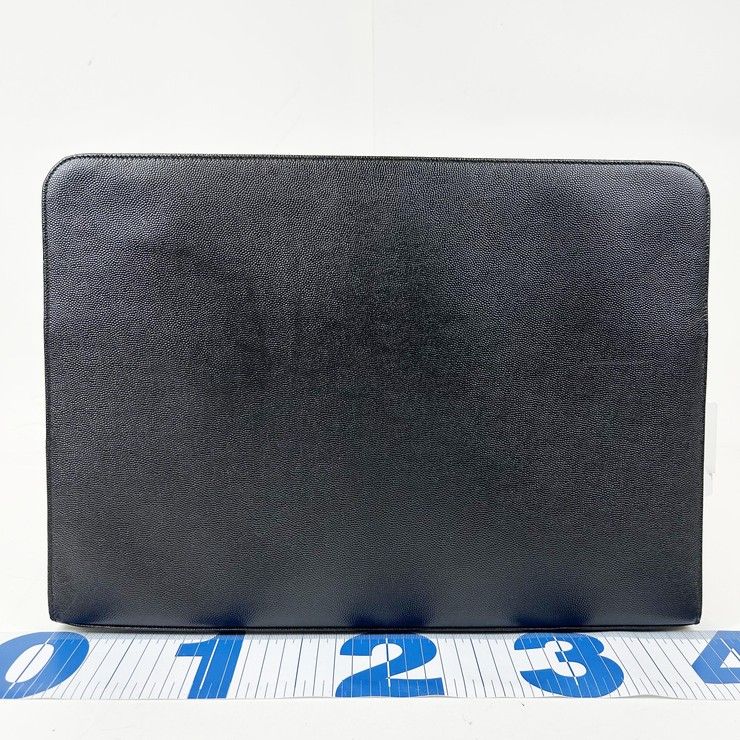 Saint Laurent Clutch Black Leather Gold — view 2