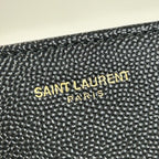 Saint Laurent Clutch Black Leather Gold — view 7