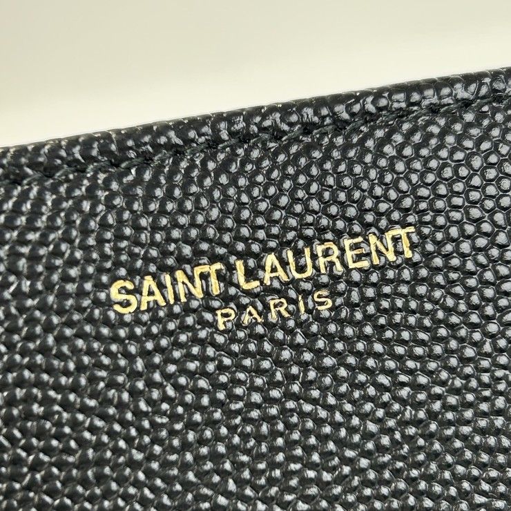 Saint Laurent Clutch Black Leather Gold — view 7