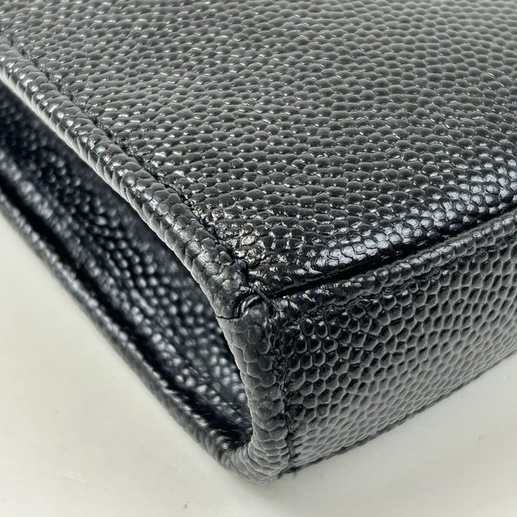 Saint Laurent Clutch Black Leather Gold — view 4