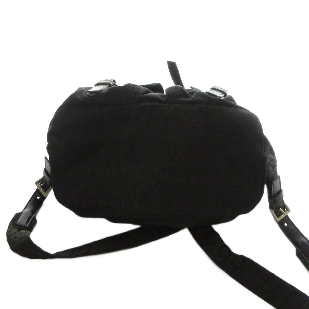 Prada Backpack Day Logo Metal Plate Nylon Black — view 5