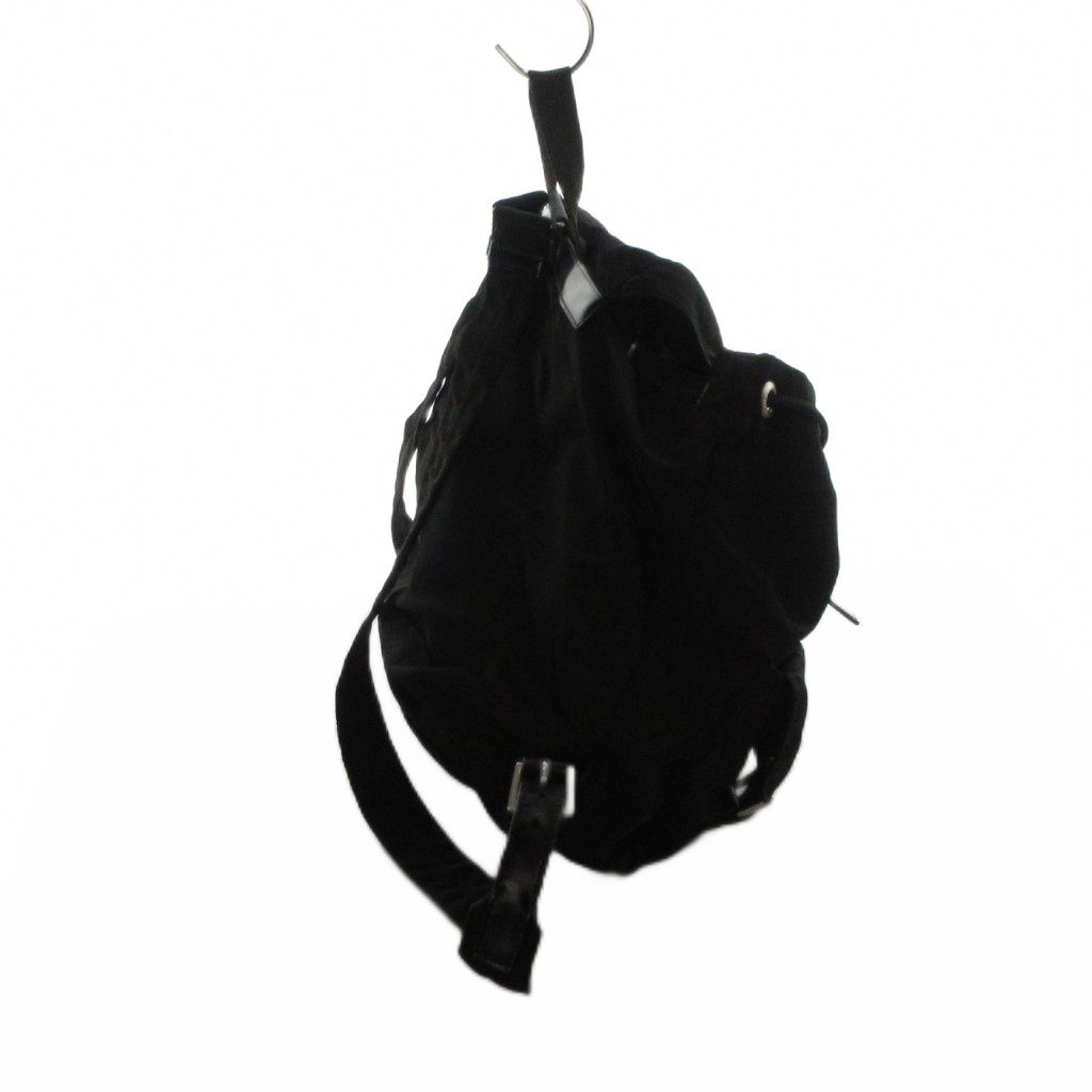 Prada Backpack Day Logo Metal Plate Nylon Black — view 4