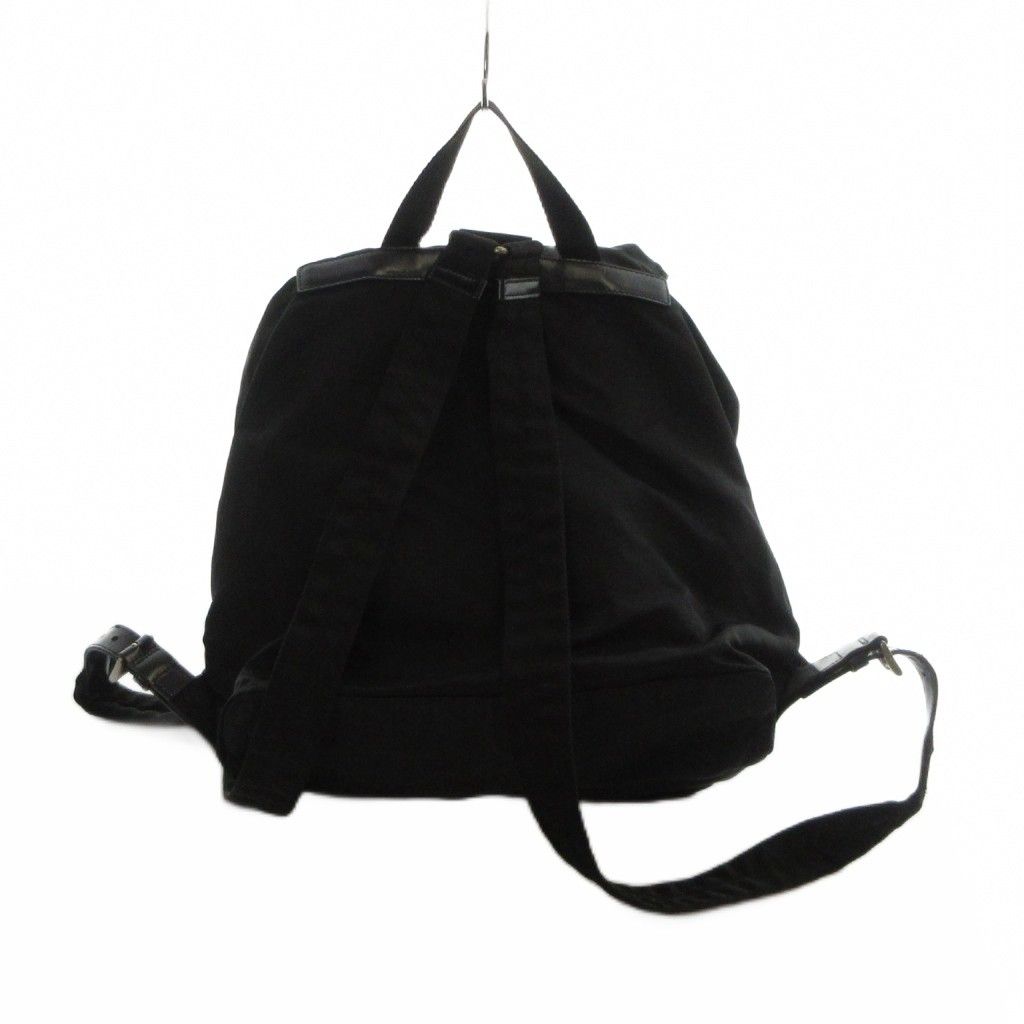 Prada Backpack Day Logo Metal Plate Nylon Black — view 2