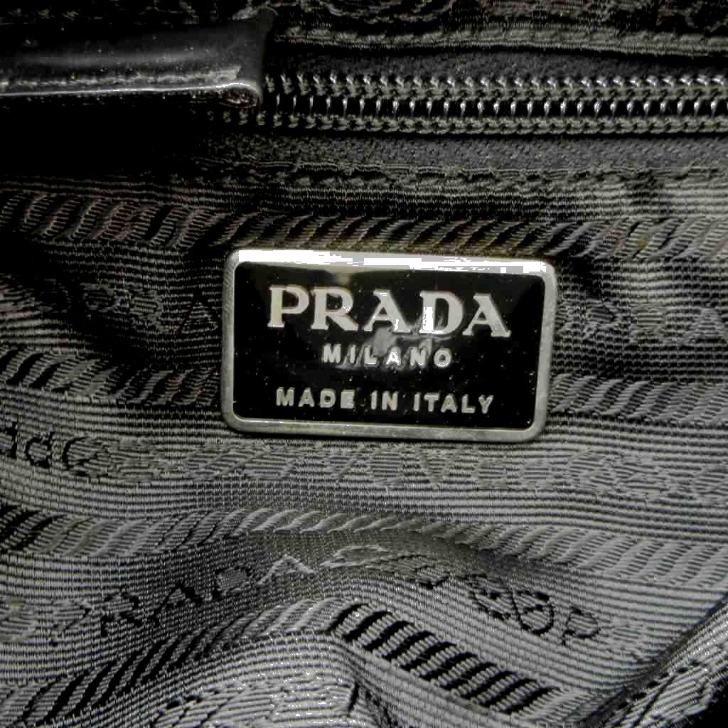Prada Backpack Day Logo Metal Plate Nylon Black — view 6