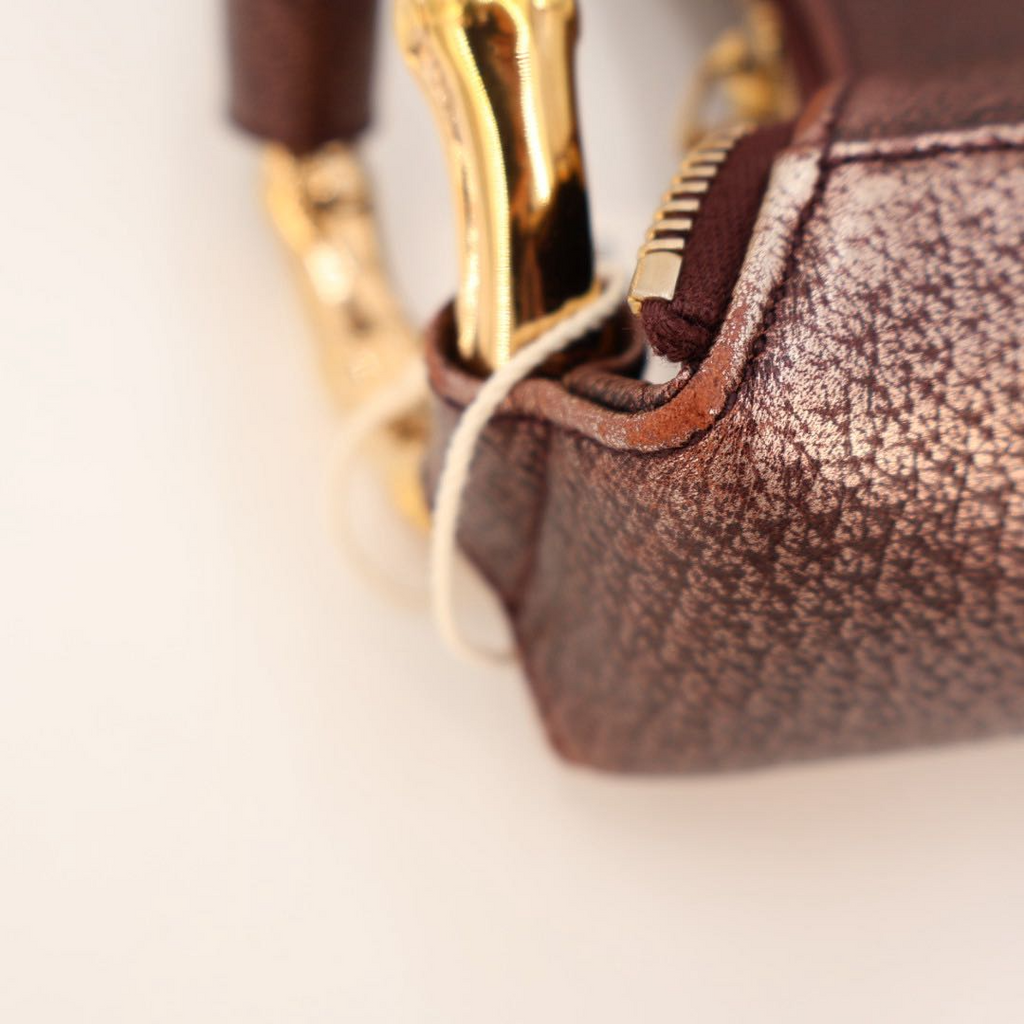 Gucci Shoulder Bag Gunmetal Bordeaux Logo Leather Bamboo — view 4