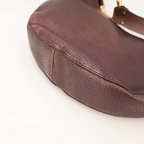 Gucci Shoulder Bag Gunmetal Bordeaux Logo Leather Bamboo — view 8