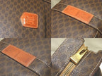 Celine Macadam Shoulder Tote Bag Dark Brown Leather Vintage — view 3