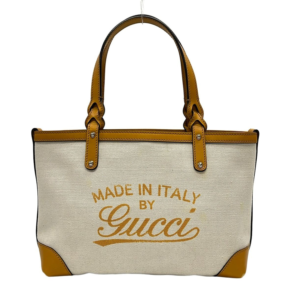 Gucci Tote Bag Craft Ivory Orange Leather