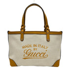 Gucci Tote Bag Craft Ivory Orange Leather