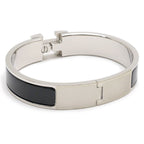 Hermes Clic Clac Bangle Black Silver Bracelet — view 2