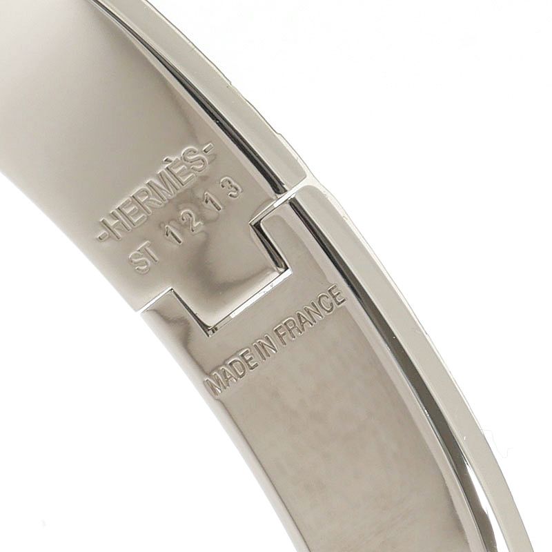 Hermes Clic Clac Bangle Black Silver Bracelet — view 5
