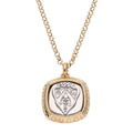 Gucci 26 SS Crest Gold Tone Brass & Palladium Necklace