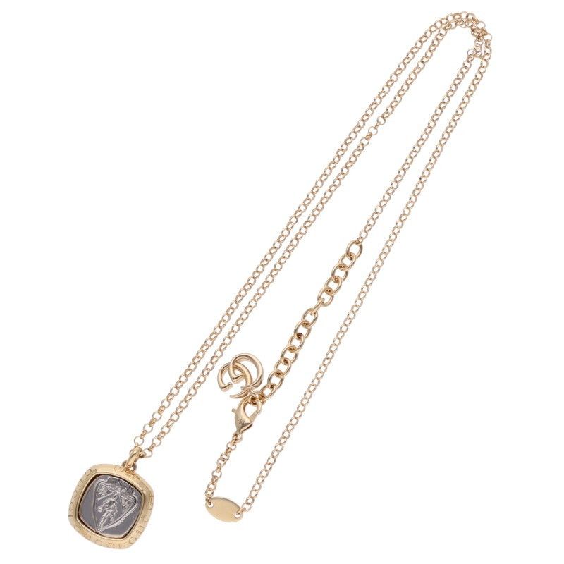 Gucci 26 SS Crest Gold Tone Brass & Palladium Necklace — view 2