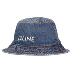 Celine Logo Embroidery Denim Bucket Hat