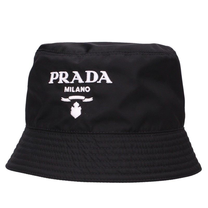 Prada Logo Embroidery Nylon Bucket Hat XL