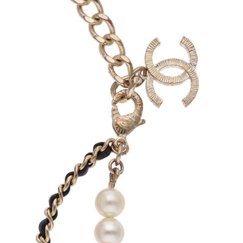 Chanel CC Logo Faux Pearl Choker Necklace — view 4