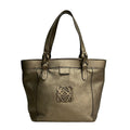 Loewe Handbag Anagram Blanc Gold Leather