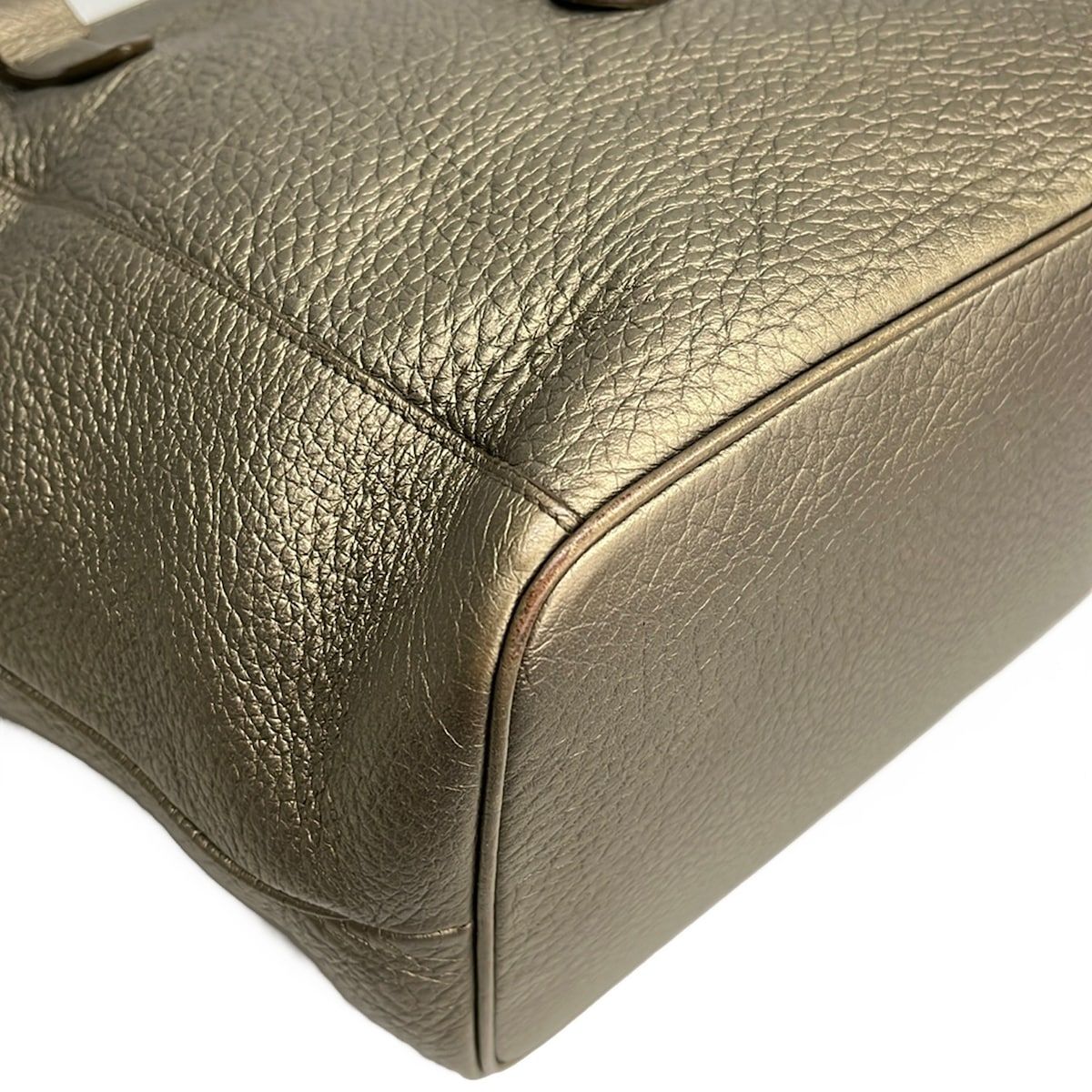 Loewe Handbag Anagram Blanc Gold Leather — view 6